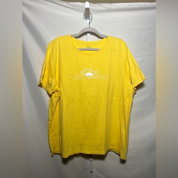 Kim Rogers Perfectly Soft Women’s Sunset Yellow Short Sleeve Top - Picture 1 of 6